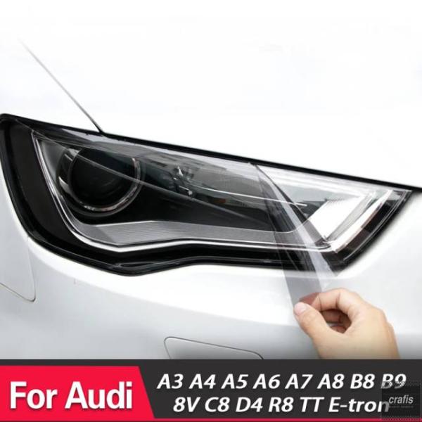 並行輸入品 アウディ A4 8V A3 B8 B9 A5 A6 C8 A7 A8 D4 TT E-tron R8 用 ブラック カー ヘッドライト プロテクター
