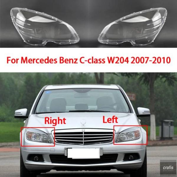 並行輸入品 メルセデスベンツ C クラス W204 2007-2010 用 フロントヘッドライトカバーヘッドランプカバーヘッドランプカバーガラスレンズシェルキ パーツ 部品