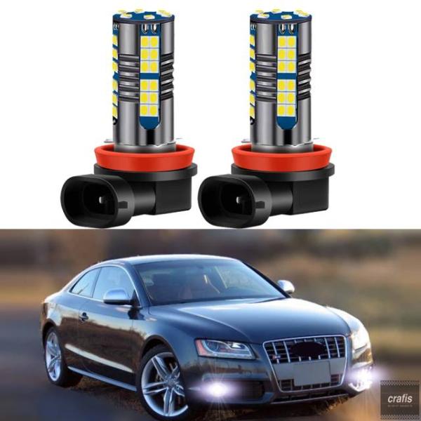 並行輸入品 アウディ A5 8T 2007-2016 用 Canbus LED フォグランプバルブ フロントフォグライト 2個セット パーツ 部品