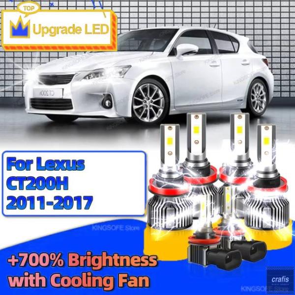 並行輸入品 レクサス 2 LED ヘッドライト Canbus H11 H9 車用フロントライトバルブ H8 フォグランプ CT200H 2011 - 14 用 6個 30000LM 2015-17 パーツ 部品