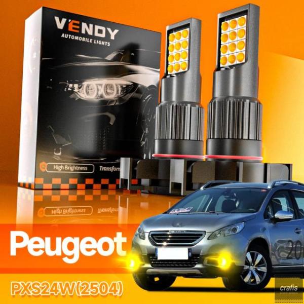 並行輸入品 プジョー LED フロントフォグランプバルブ PSX24W ランプ Canbus 2008 206+ 207 CC SW 2008.07-2015 