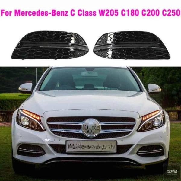 並行輸入品 メルセデスベンツ C クラス W205 2014-2019 用 フロントバンパーフォグランプフレームアクセサリーフォグランプカバー パーツ 部品