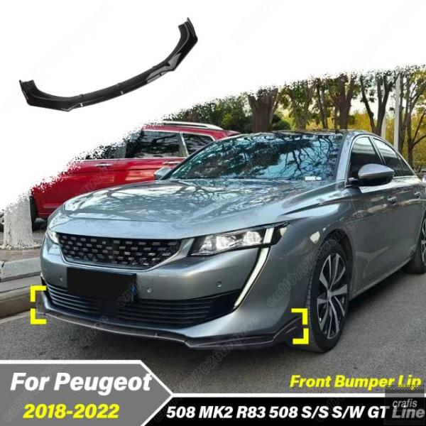 並行輸入品 プジョー 508 MK2 R83 S W GT Line 2018 - 21 2022 用 フロント バンパー スポイラーリップ ボディ装飾 アクセ