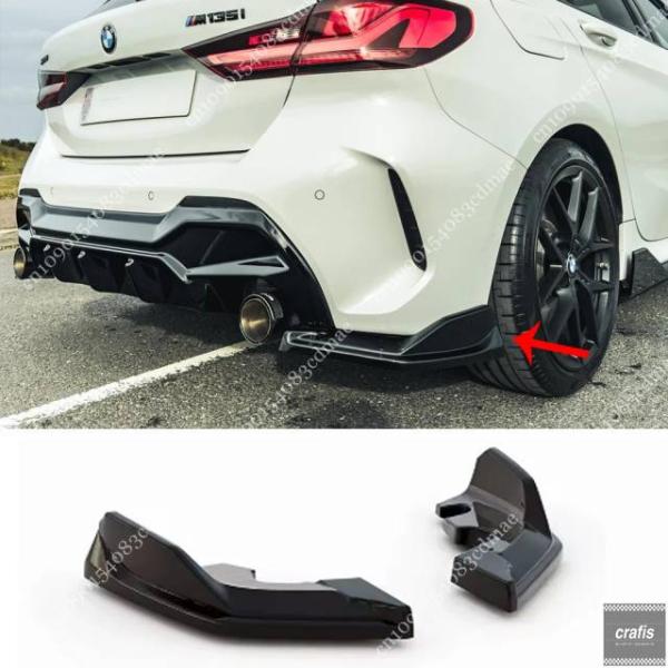 並行輸入品 BMW 1 シリーズ F40 M パック M135i 128ti 2019-2024 用 Maxton スタイル リアバンパー サイドカナードスプリ