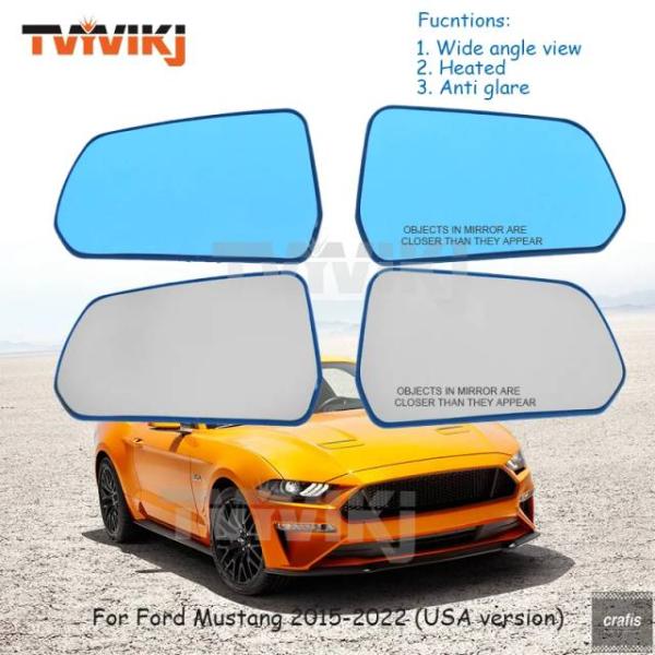 並行輸入品 フォード マスタング 2015-2022 用 ヒーターサイドガラスレンズ 広角ビュー 防眩カー ドアミラー 1ペア 2個 パーツ 部品