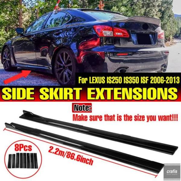 並行輸入品 2.2m サイドスカート ロッカー スプリッター ディフューザー ウィングレット ウィング LEXUS IS250 IS350 ISF 2006-2013 用 パーツ 部品