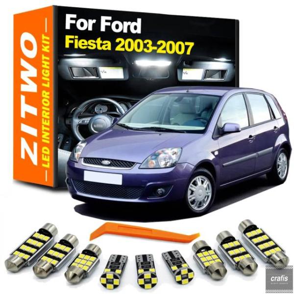 並行輸入品 フォード フィエスタ 2007 用 車内 LED 電球 インテリア マップ ルーフ 読書 サンバイザー トランク ライト キット アクセ 13個 3