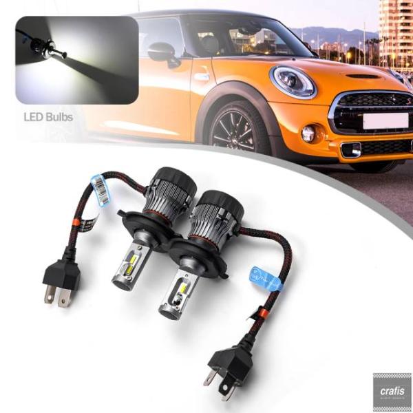 並行輸入品 ミニクーパー R55 R56 R58 R60 R61 F55 F56 用 50W 高出力 H4 LED ヘッドライト ハイ ロービームランプ 2個 