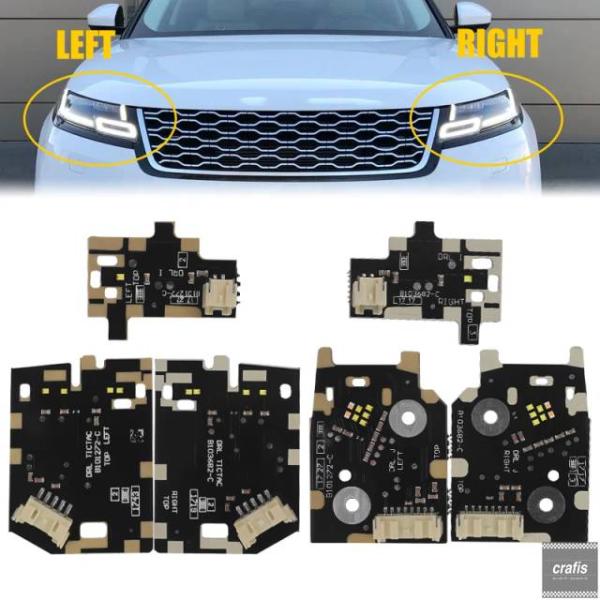 並行輸入品 レンジローバー ヴェラール 2018 - 2021 用 DRL ボード LED デイタイム ランニング ヘッドライト モジュール ヘッド B1012