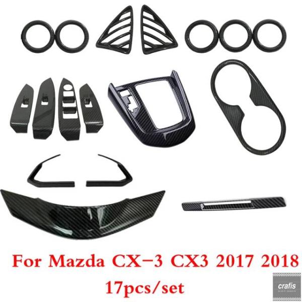 並行輸入品 マツダ CX-3 ダッシュボード ミッドコンソール ギアシフト フレーム エアコン ステアリングホイール パネル スピーカー カバー トリム パーツ