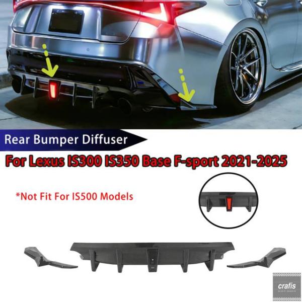 並行輸入品 レクサス IS300 IS350 ベース F スポーツ 2021-2025 用 リアバンパーディフューザー スポイラー LED カーアクセサリー カ