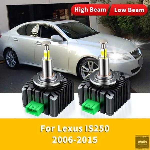 並行輸入品 レクサス IS250 2006 2007 2008-2015 用 LED ヘッドライト HID ターボ 360° 四面 CSP チップ ホワイト 3