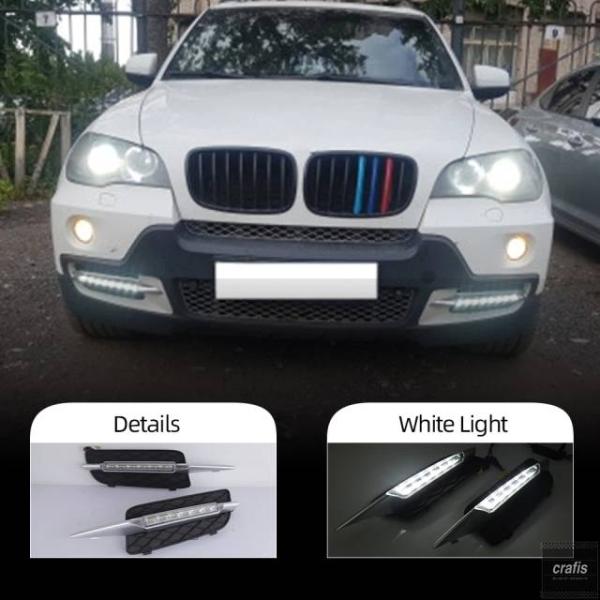 並行輸入品 BMW X5 E70 用 LED デイタイムランニングライト イエロー ウィンカー フォグランプカバー DRL39356 パーツ 部品