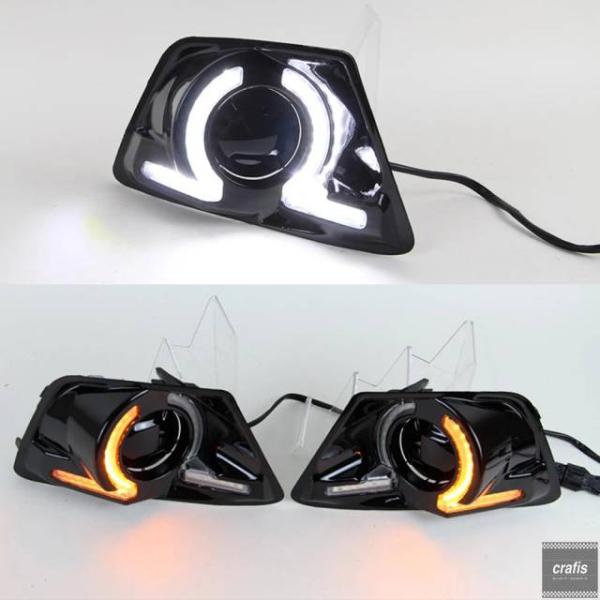 並行輸入品 フォード エコスポーツ 2013 - 16 用 LED DRL デイタイム デイライト 防水ウィンカー フォグランプ パーツ 部品