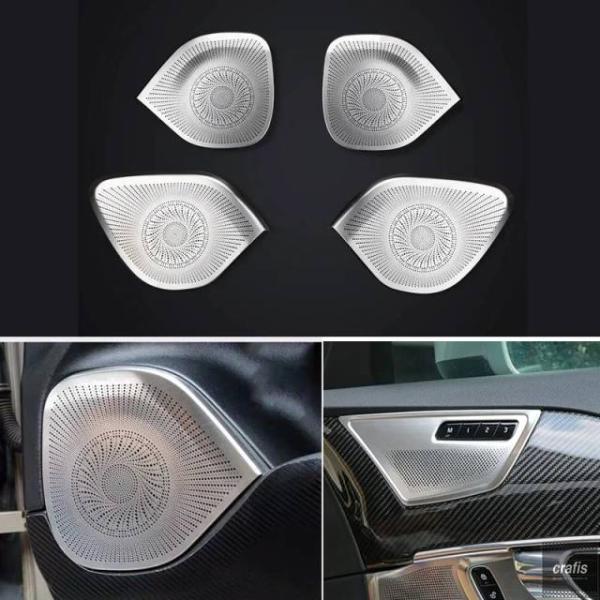 並行輸入品 ボルボ XC90 ドアサウンドフード用メタルハイロー 4 ドア スピーカー パネル装飾キット カーアクセサリー 2015-2023 - 2025 パ