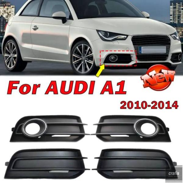 並行輸入品 アウディ A1 2010-2014 用 カーアクセサリー フロント バンパー フォグランプ グリル装飾 オート フォグランプカバー ブラック 8X0