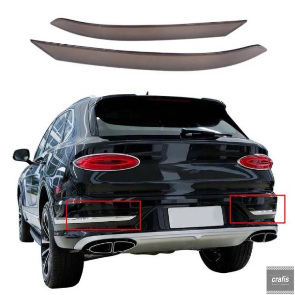並行輸入品 ベントレー ベンテイガ 2021-2023 用 ABS 製 リア フォグランプカバー トリムステッカー カーアクセサリー ブラック パーツ 部品