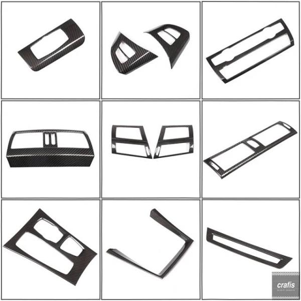 並行輸入品 カーアクセサリー カーボンスタイル Bmw X5 X6 E70 E71 2008-2013 ABS 車室内装飾 ストリップ フレーム カバー トリム