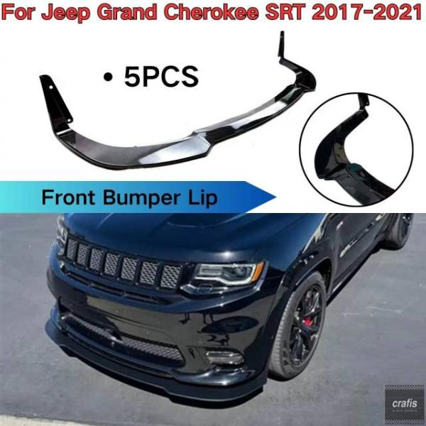 並行輸入品 ジープ グランドチェロキー SRT トラックホーク 2018-2021 フロント バンパーリップ カーアクセサリー 5個セット 2017-21 パー
