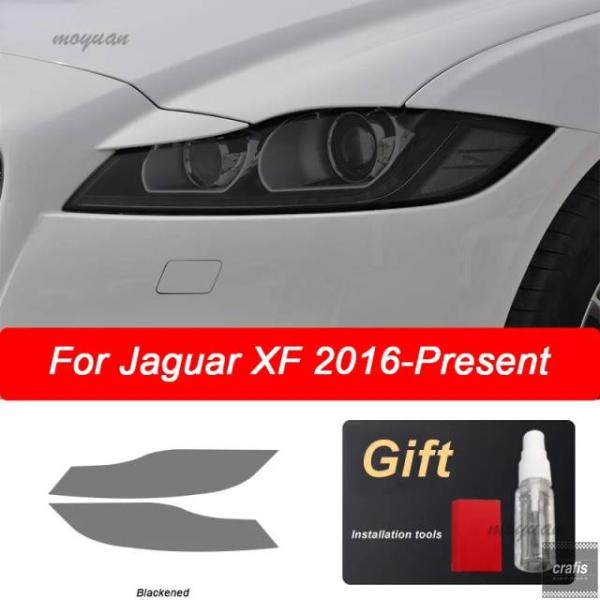 並行輸入品 ジャガー XF X260 2016 年以降モデル用 カー ヘッドライト フィルム ビニール クリア ブラック ステッカー セット 2枚 パーツ 部品
