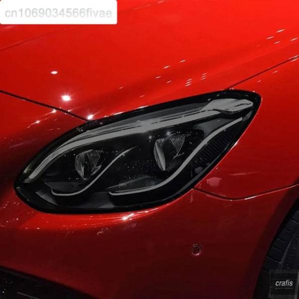 並行輸入品 メルセデスベンツ SLC クラス SLK R172 2016-2019 用 カー ヘッドライト フィルム クリア ブラック ステッカー セット 2枚