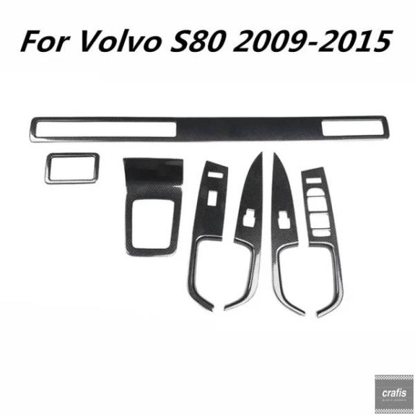 並行輸入品 ボルボ S80 2009-2015 用アクセサリー カーボンスタイルウィンドウコントロールパネルギアヘッド インテリア 装飾 ABS パーツ 部品