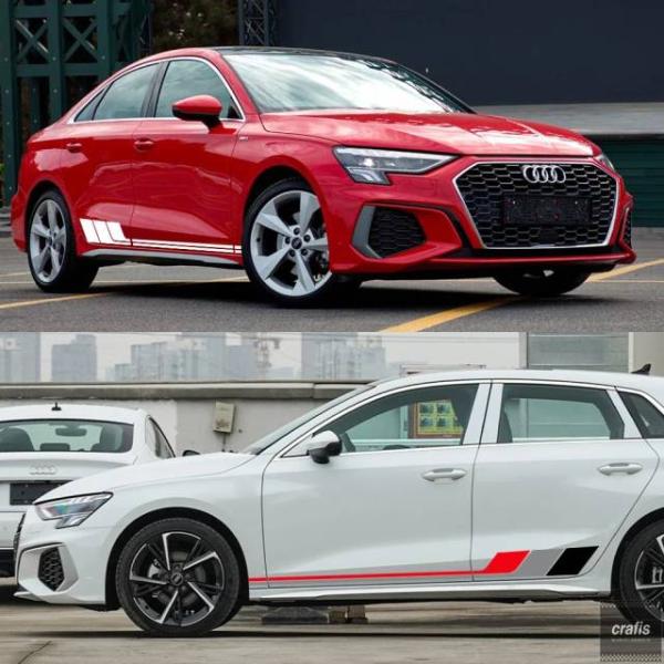 並行輸入品 アウディ A3 8P 8V 8L 8Y セダン S3 RS3 スポーツバック TFSI リムジン用 サイドドア ステッカー ビニールデカール トリム