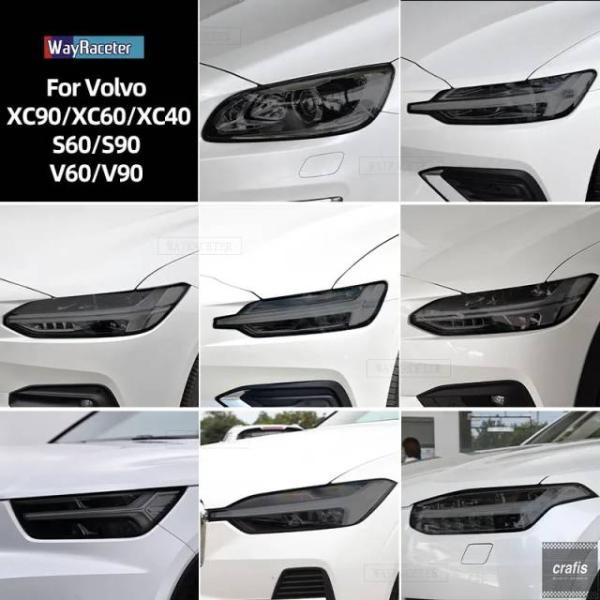 並行輸入品 ボルボ スモーク ブラック ステッカー クリアカー ヘッドライト フィルム セット XC40 XC60 XC90 S60 S90 V60 V90 2