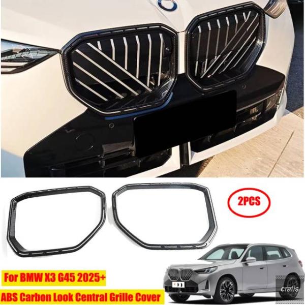 並行輸入品 BMW X3 G45 2025+用 ABS 製 フロント センターグリルカバー フレーム トリム カーアクセサリー パーツ 部品