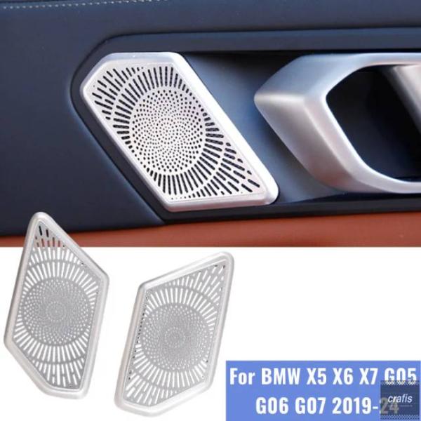 並行輸入品 BMW X5 G05 X6 G06 X7 G07 2019-2024 用製リア ドアハンドル オーディオ スピーカー カバー トリムステッカー アク