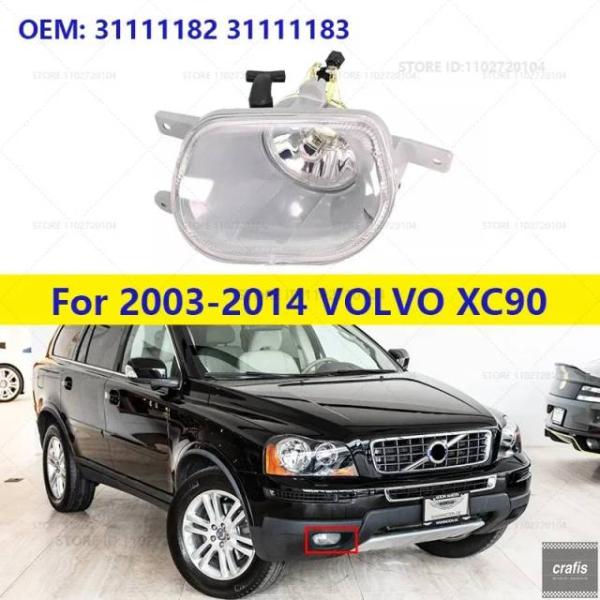 並行輸入品 ボルボ 2003〜2014 年式 XC90 用フロント バンパー フォグランプ ハウジングバルブ無 31111182 31111183 パーツ 部品
