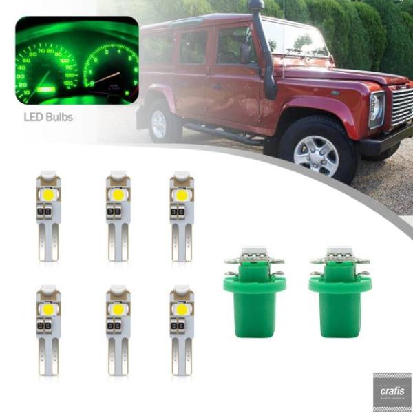 並行輸入品 ランドローバー 1998〜2007 年式 ディフェンダー Td5 用 LED 車内ゲージ タコメーター ガスメーター 時計 クラスター ハザード バ