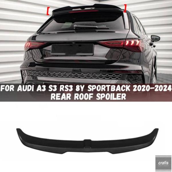 並行輸入品 アウディ A3 S3 RS3 8Y 5 ドア スポーツバック 2020 - 23 2024 用テールウィング スポイラー リアウィング 装飾 アクセ
