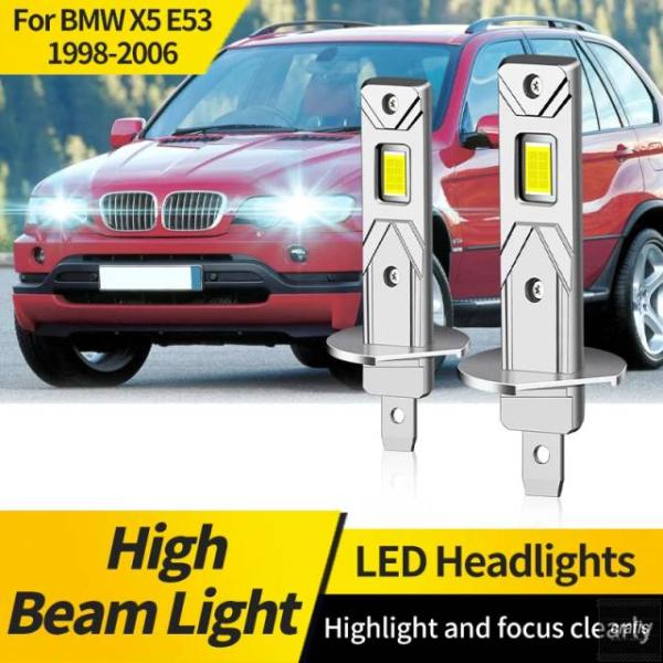 並行輸入品 BMW X5 E53 1998 1999 2000-2006 用 Canbus H1 車用 LED ヘッドライト オート ハイビーム ランプ バルブ