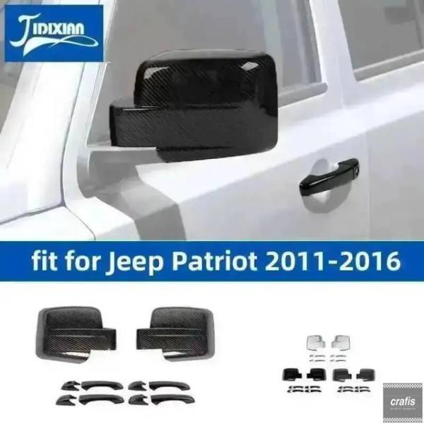 並行輸入品 ジープ パトリオット 2011 - 2014 2015 2016 用 車ドアハンドル バックミラー 装飾カバー アクセサリー パーツ 部品