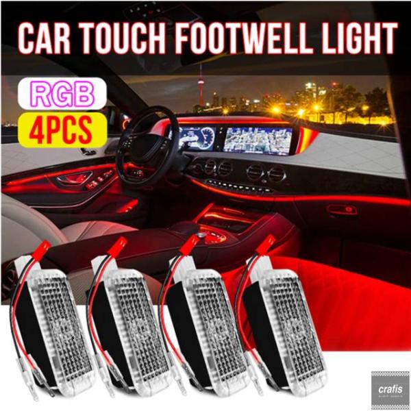 並行輸入品 フォルクスワーゲン トゥアレグ ティグアン シャラン シロッコ ポロ パサート ゴルフ用 RGB 車内 LED フットウェルライト アウディ装飾 パ