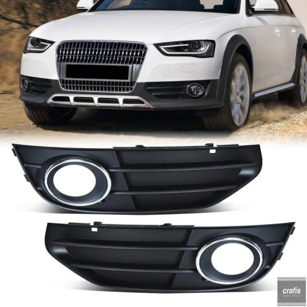 並行輸入品 アウディ A4 AR B8 B8.5 オールロード クワトロ トラベル 2009-2015 用フロント バンパーグリル フォグライト カバー フォグ