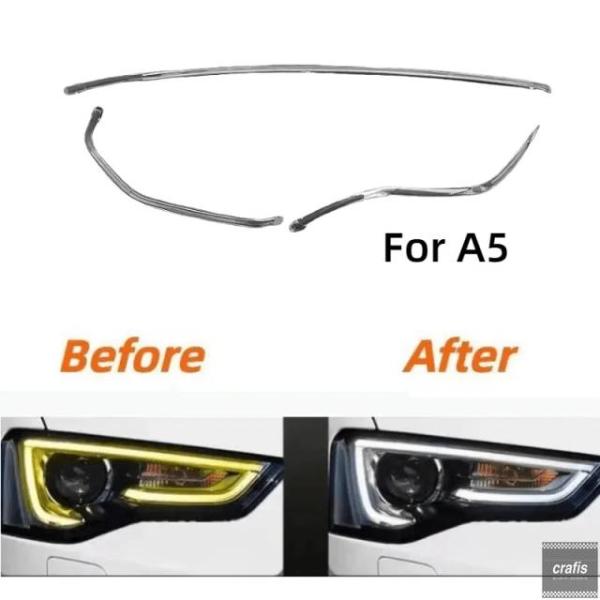 並行輸入品 アウディ A5 2012-2015 2016 用カー LED ヘッドライト DRL ライトガイド プレート アクリルチューブ デイタイムランニングラ