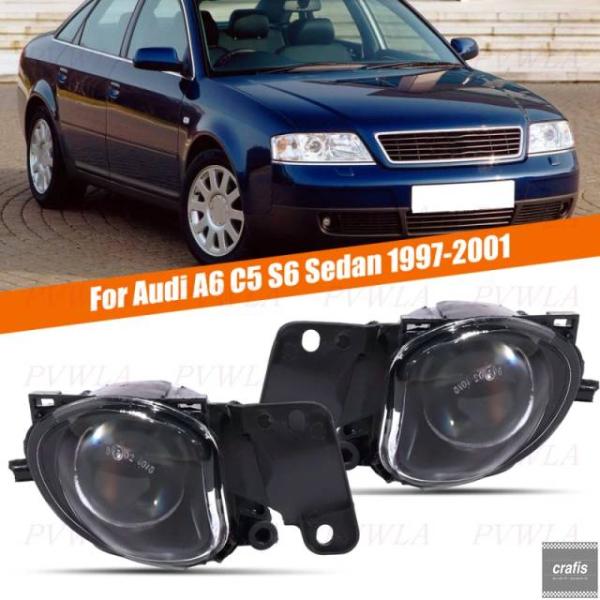 並行輸入品 アウディ A6 C5 S6 セダン 1997 - 2000 2001 用フォグランプ フロント バンパー フォグランプ 凸レンズとバルブ カーアクセ
