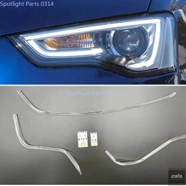 並行輸入品 アウディ A5 2012-2015 2016 用 LED ヘッドライト DRL アクリルチューブ チップ デイタイムランニングライト ボード マイク