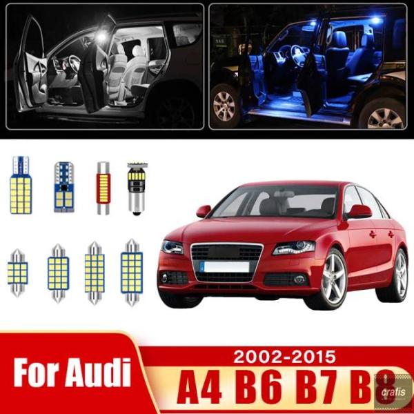 並行輸入品 アウディ A4 B6 B7 B8 S4 RS4 セダン アバント 2001-2015 車用 LED バルブキット 車内 フットライト ドア トランク