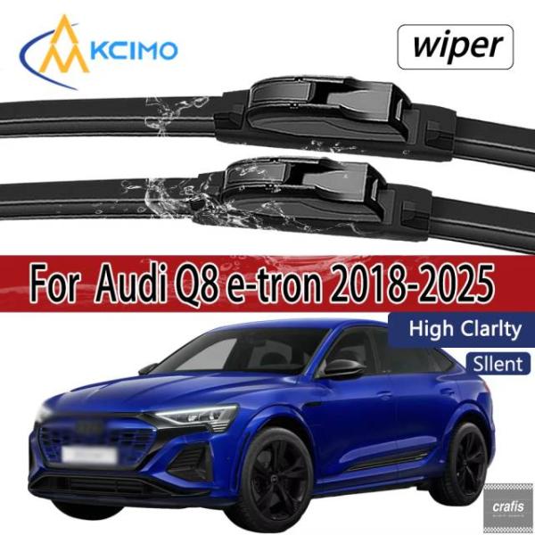 並行輸入品 アウディ Q8 E-Tron 2018-2025 フロント ガラス ワイパー ブレード ガラスウィンドウ アクセサリー 2個セット パーツ 部品