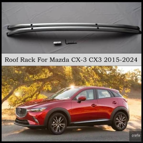 並行輸入品 マツダ CX-3 2015-2025 用ルーフラック キャリアバー クロストップバー レールボックス パーツ 部品