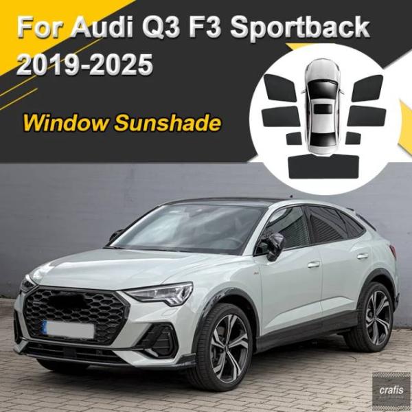 並行輸入品 アウディ Q3 F3 スポーツバック 2019-2025 用カーサンシェード マグネット式断熱ウィンドウカーテン メッシュ バイザー カーアクセサリ