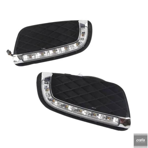 並行輸入品 メルセデスベンツ スマート フォーツー 2008-2011 用 LED デイライト DRL フォグランプ 2 色カーアクセサリー パーツ 部品
