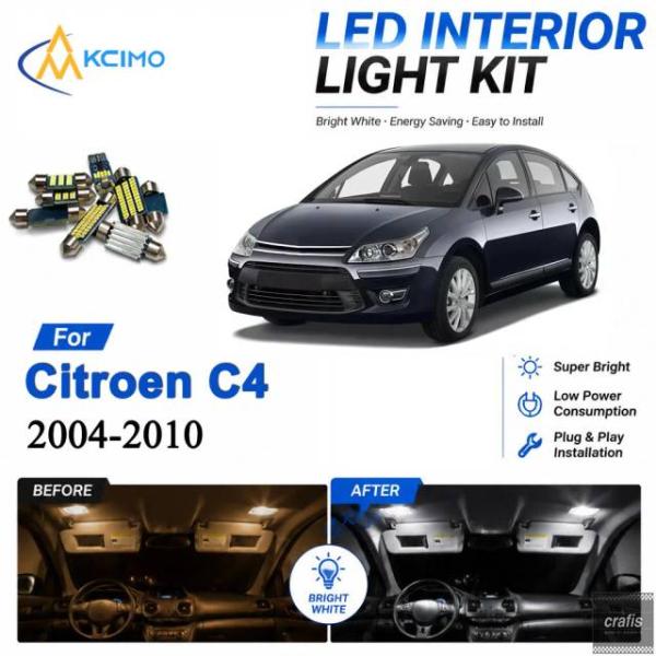 並行輸入品 シトロエン C4 2004-2010 車用インテリア LED ランプ カー スタイリング アクセサリー 車内アンビエント スーパー マップ ドーム 
