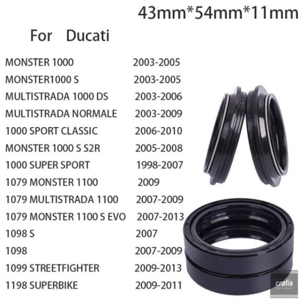 並行輸入品 43 54 オートバイ フロント フォークダスト オイルシール Ducati MONSTER SUPER SPORT BIKE STREETFIGHTER 11 43x54x11 1000 1079 1098 パーツ 部品