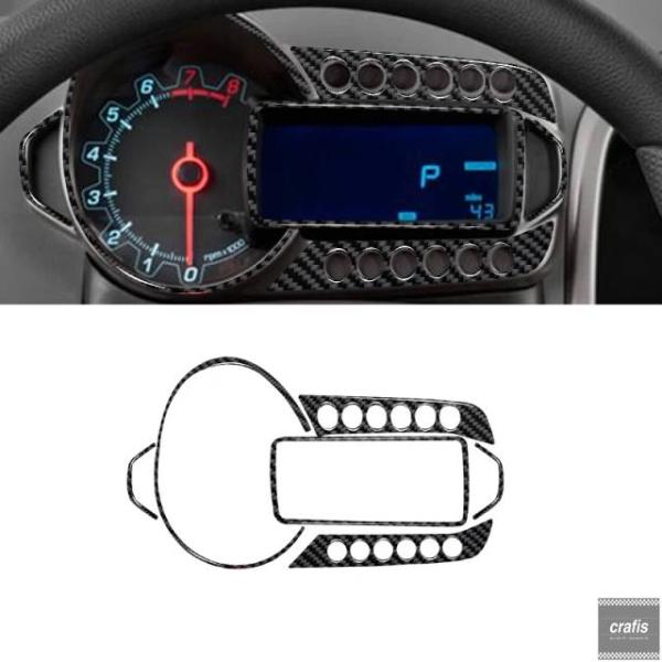 並行輸入品 シボレー ソニック 2012 - 2015 2016 用 カーボン PVC 車内ソフトトリム スピードメーター 装飾 ステッカー カバー パーツ 部