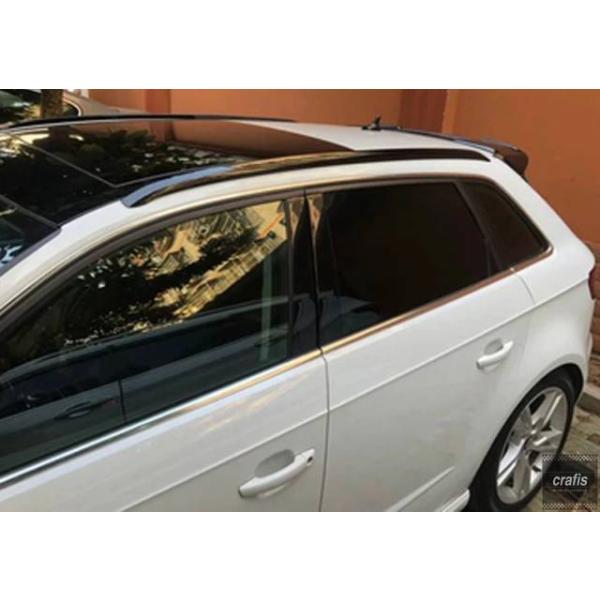 並行輸入品 アウディ A3 S3 8V 2012-2019 5 ドア ハッチバック スポーツバック用 ブラック 装飾 ルーフラック レールキャリアバー カーアク