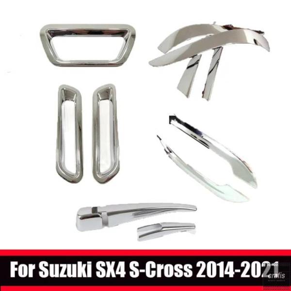 並行輸入品 スズキ SX4 S-cross 2014 用アクセサリー クローム リアバンパー フォグランプ バックミラー ストリップ ウィンドウ ワイパー トリ